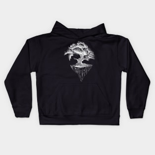 Hand drawing of the fantasy old tree Kids Hoodie